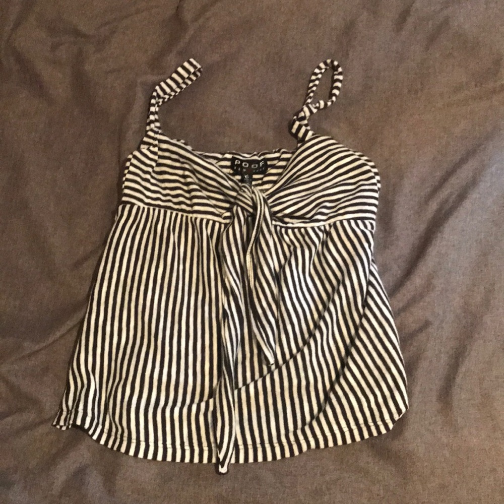 striped crop shirt